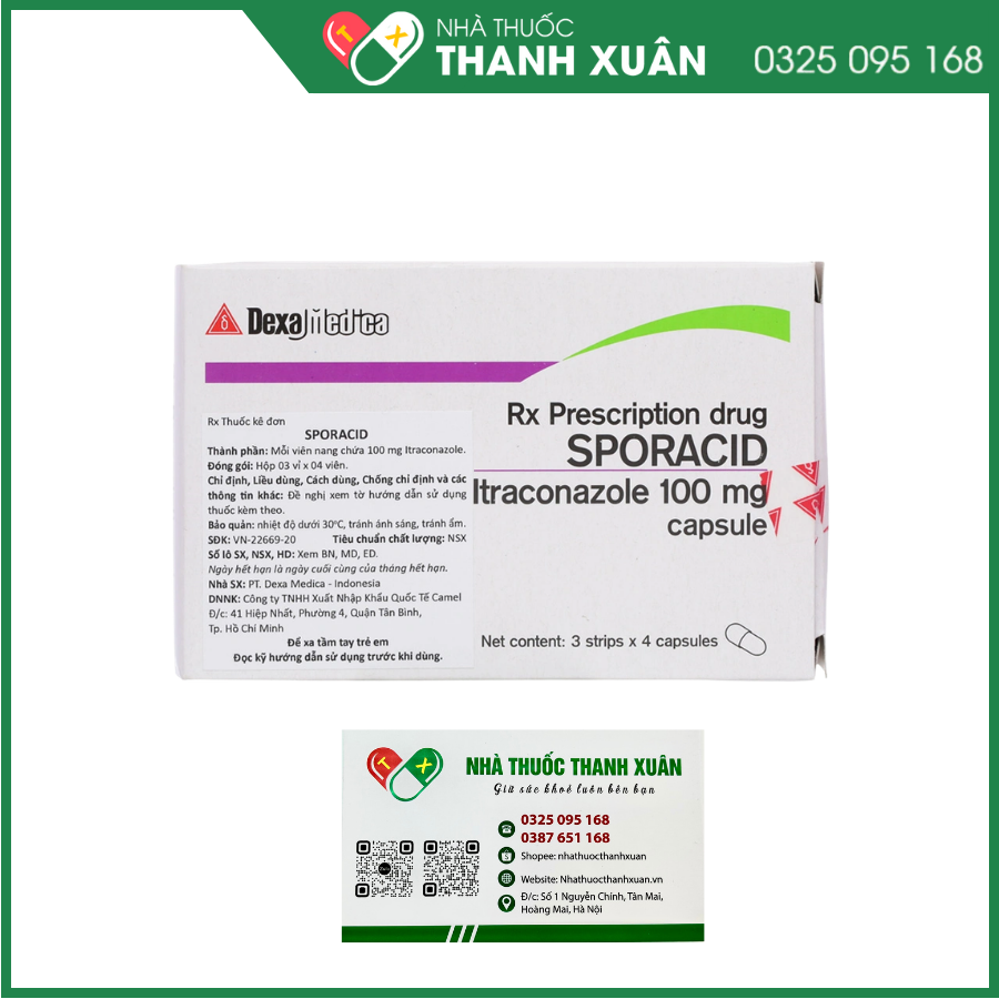 Sporacid 100mg điều trị nấm candida âm hộ, âm đạo